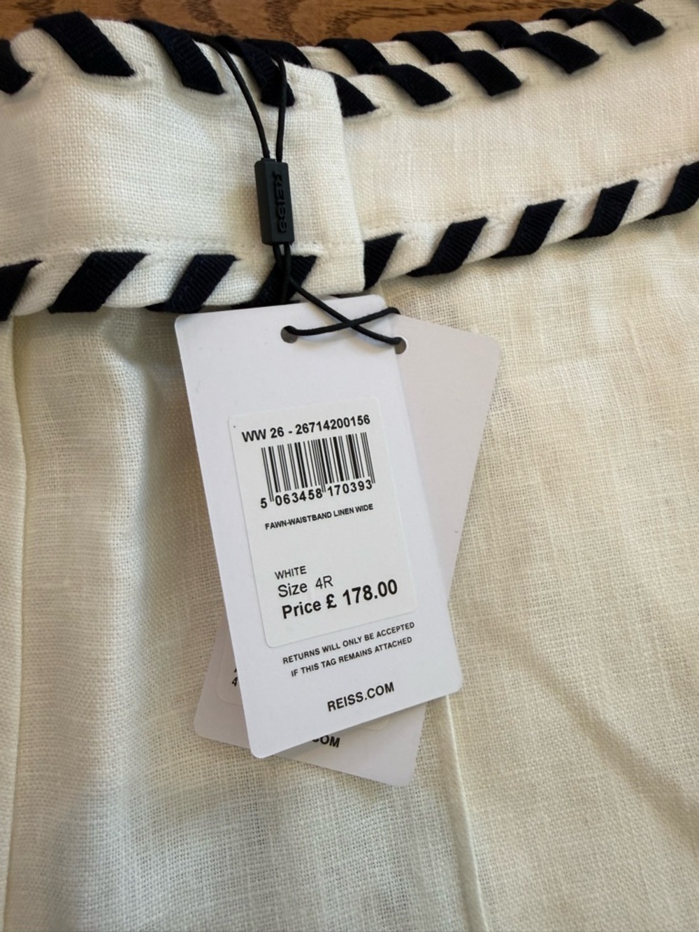 Reiss Fawn Wide Leg Linen Pant NWT - Picture 8 of 12